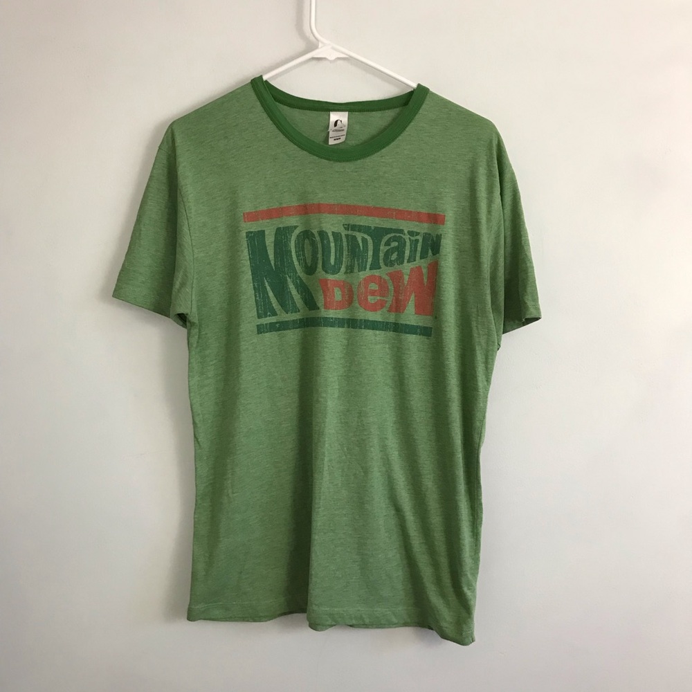 Mountain Dew Green Crew Neck Tee Tshirt Gaziani Mens Sz Medium